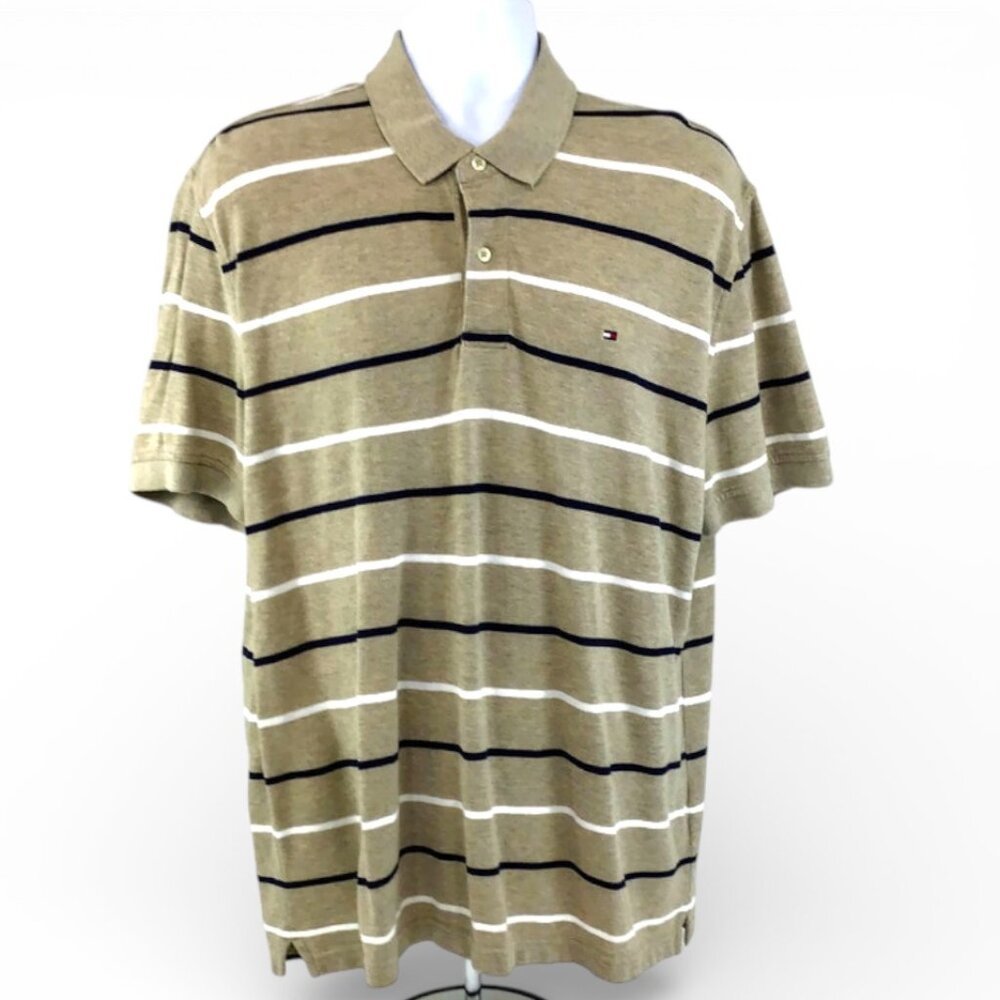 Tommy Hilfiger Striped Polo Collared Men’s Short Sleeves Shirt X-Large
